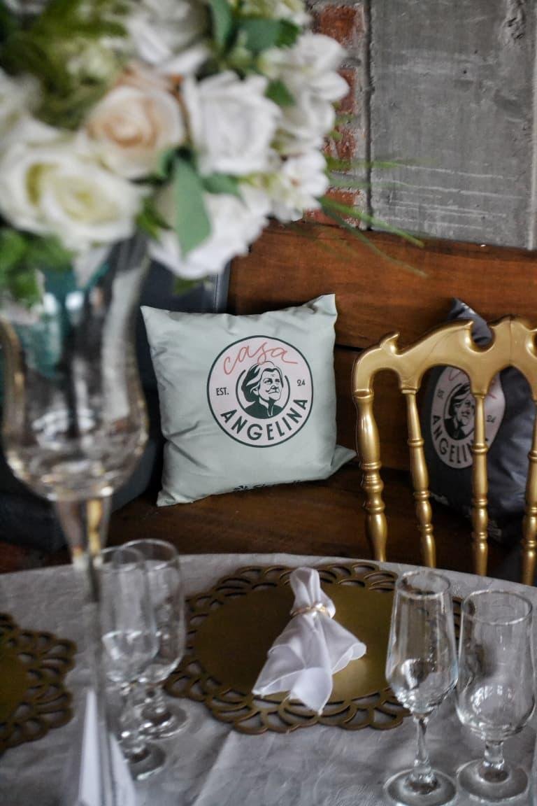 Detalhe da mesa Casa Angelina